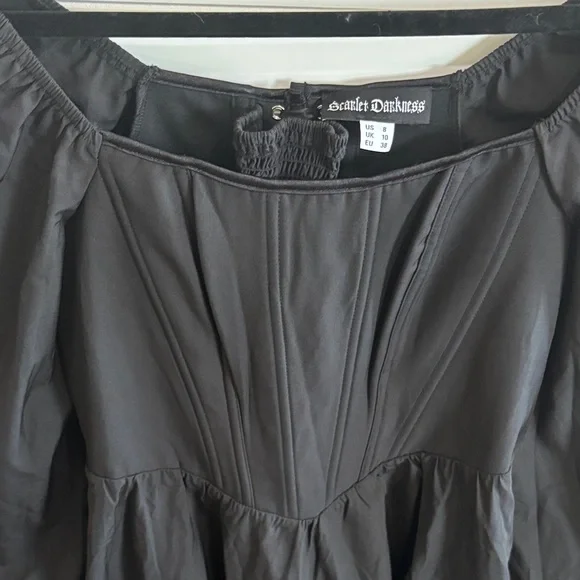 Elegant Black Long Sleeve Dress - Picture 5 of 6